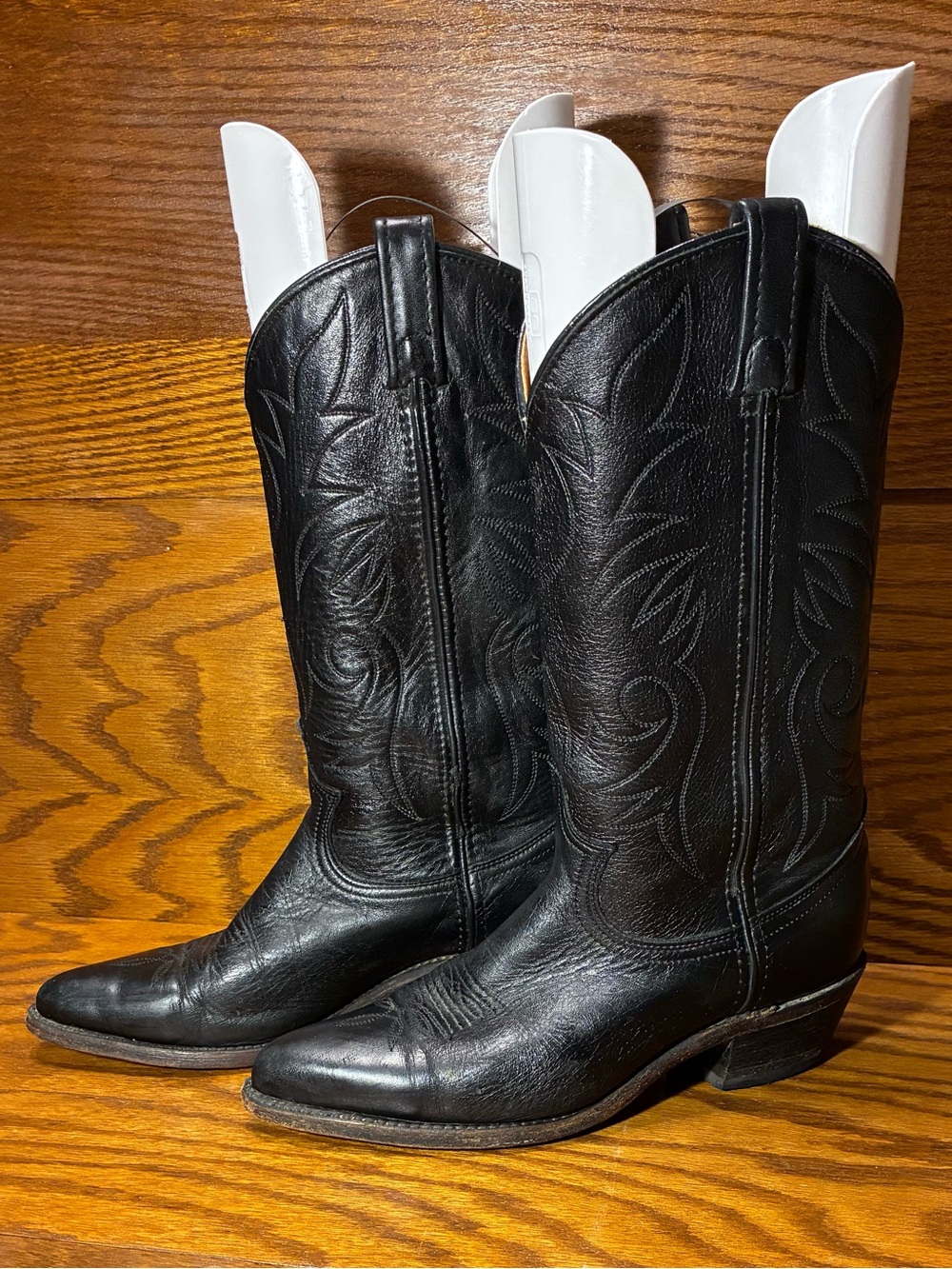 Vintage Dingo Acme USA MADE Black Leather Western Cowboy Boots 80s 90s Size 5.5